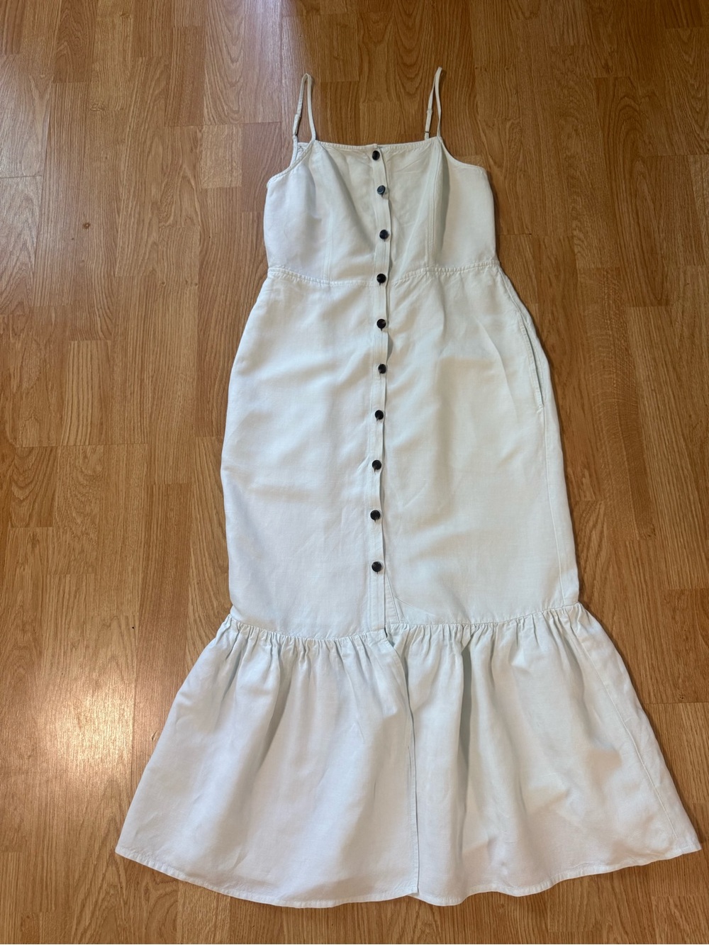 Something Navy Mint Green Button-Front Spaghetti Strap Maxi Dress - Size XS - Picture 1 of 12